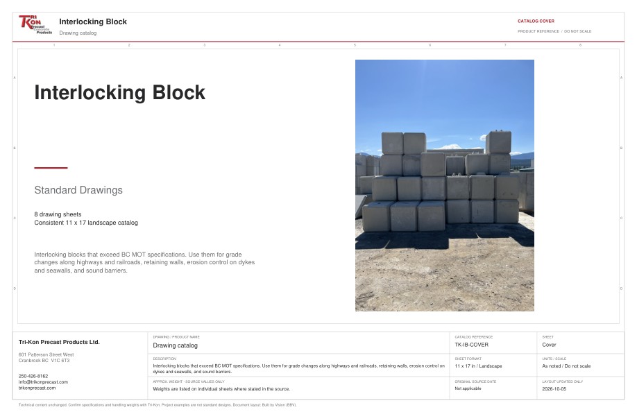 Cover sheet of the Interlocking Block standard drawings
